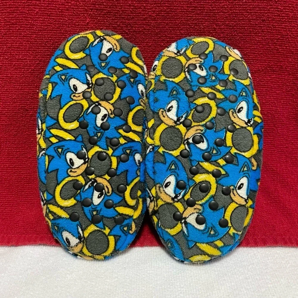 Sonic‎ The Hedgehog Babba Slippers Plush & Sherpa Youth Boys 8